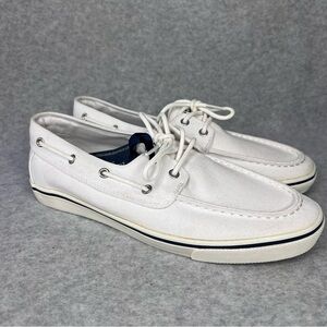 U.S. Polo Association Starboard Canvas Boat Shoe Sneaker Mens 9 White Preppy NWT